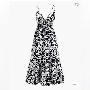 J. Crew Tie-front cutout midi dress / 18 / BLACK WHITE